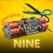 Nine card game icon with number nine